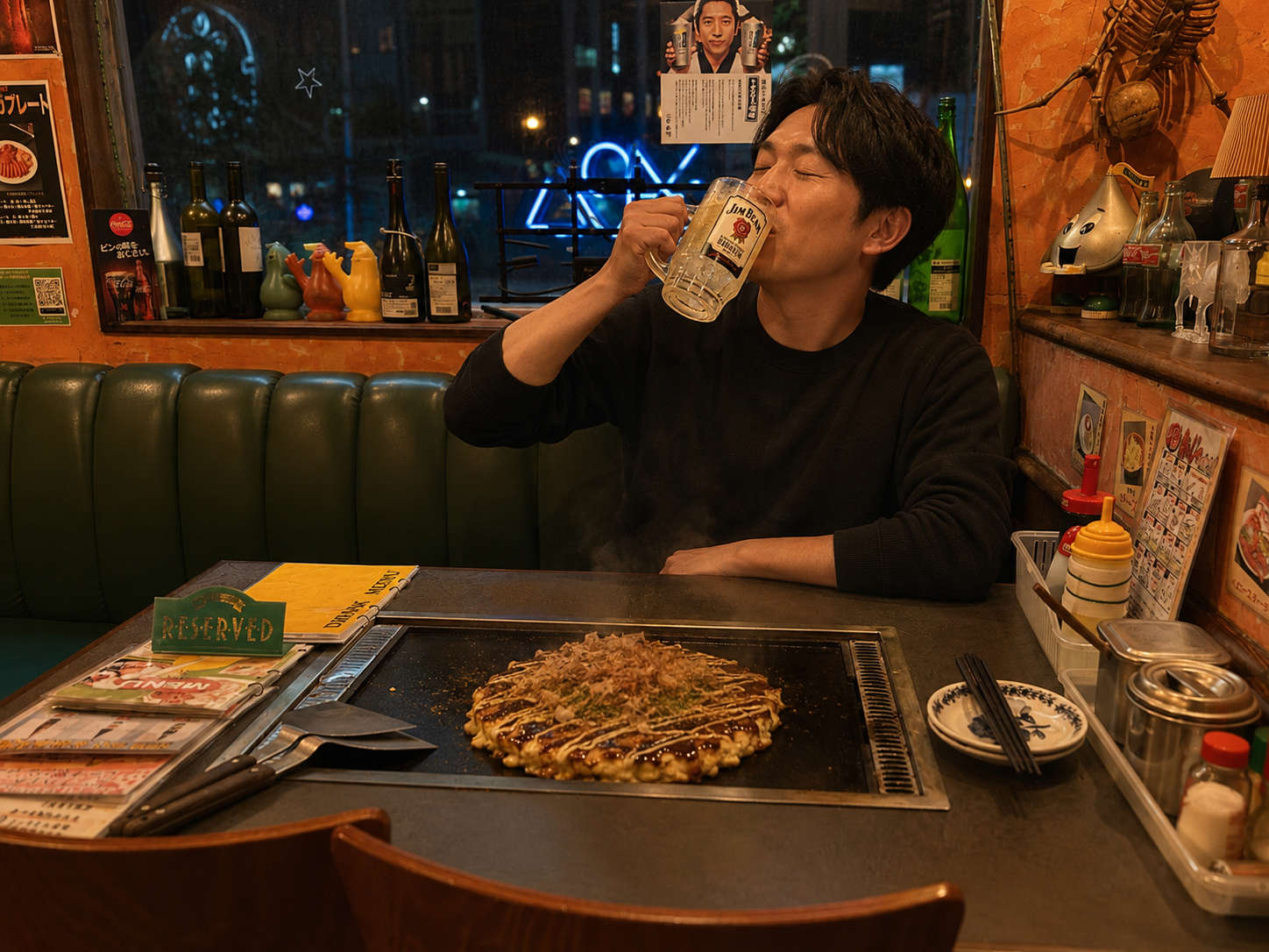 ジムビームハイボールで乾杯｜津田沼 粉と水