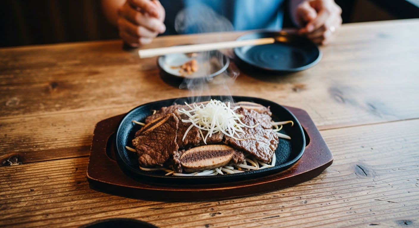 【津田沼 カルビ】和牛カルビを鉄板で豪快に!津田沼で食べる本格肉料理|粉と水